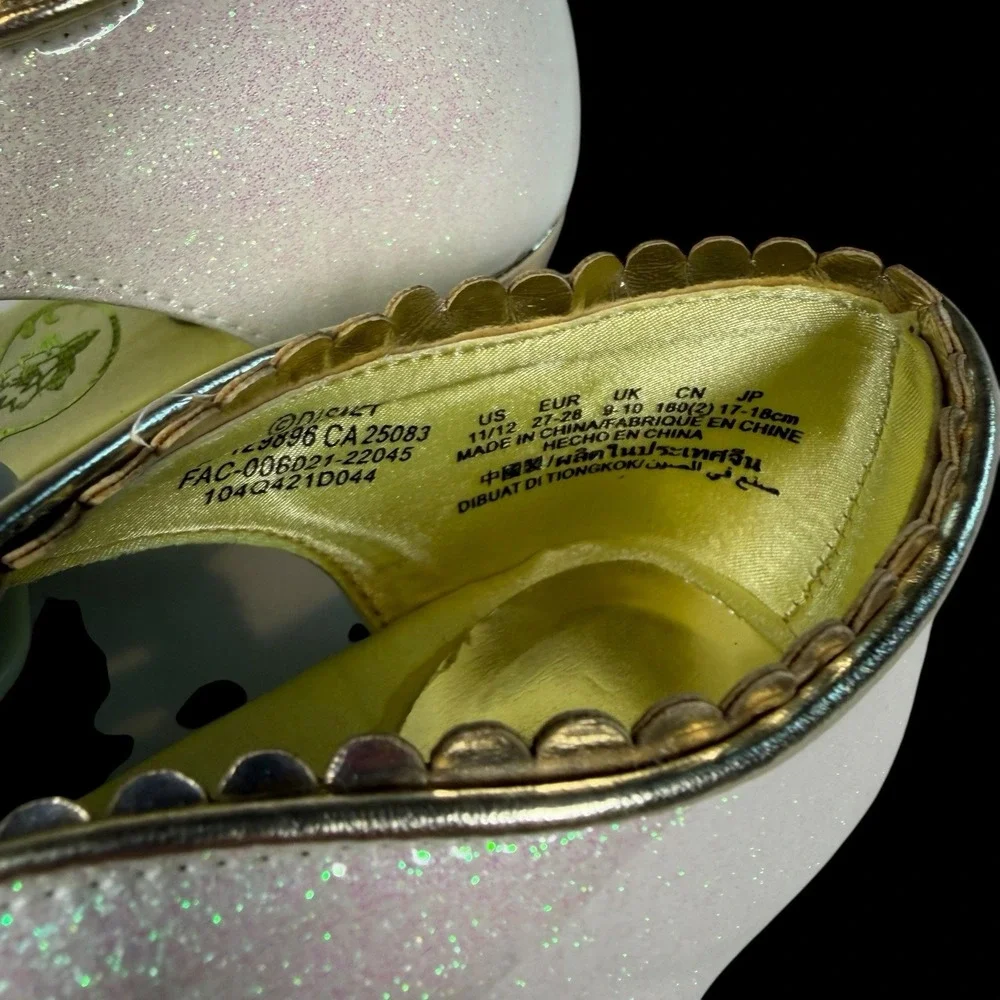 Disney Tiana Princess & the Frog Costume Shoes Dress Up Girls Gem Sparkle 11/12